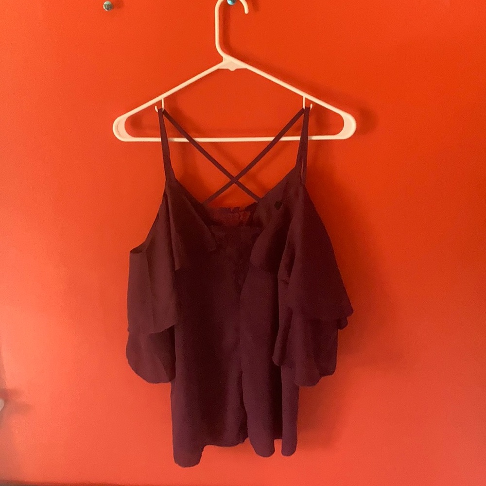 Off the shoulder lace shirt